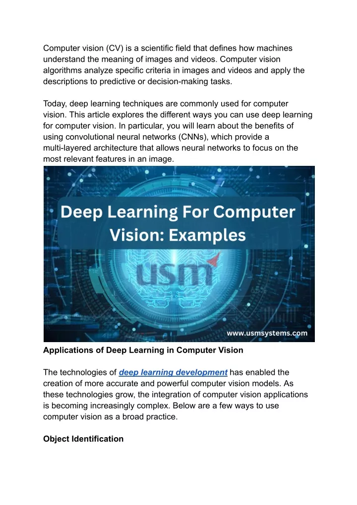 computer vision cv is a scientific field that