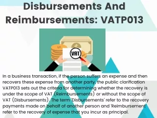 disbursements and reimbursements vatp013