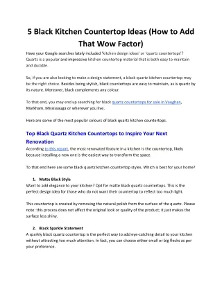 5 Black Kitchen Countertop Ideas (How to Add That Wow Factor)