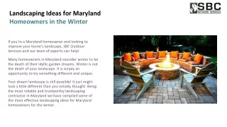 Landscaping Ideas for Maryland Homeowners in the Winter