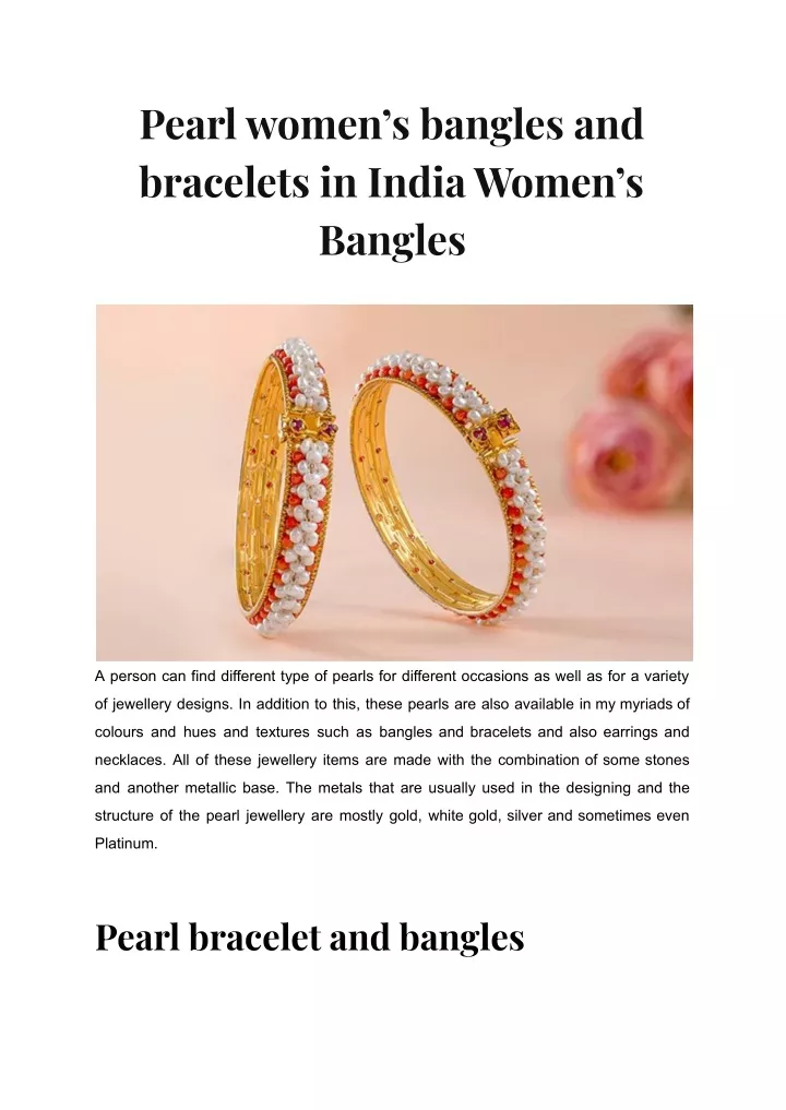 pearl women s bangles and bracelets in india