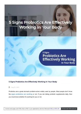 5 Signs Probiotics Are Effectively Working In Your Body