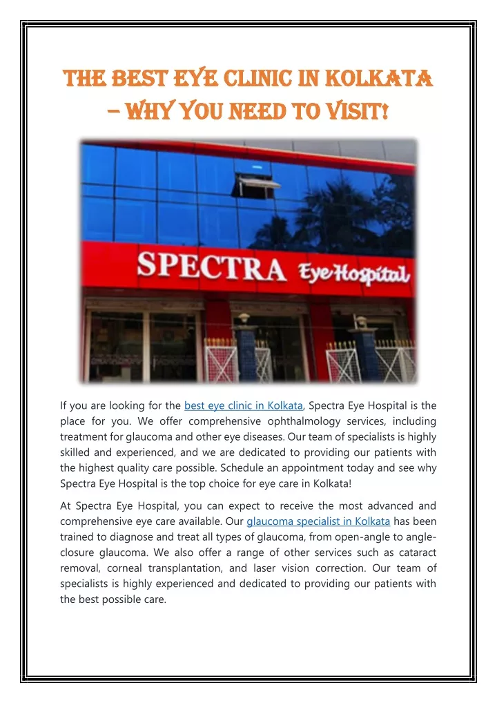 the best eye clinic in kolkata the best