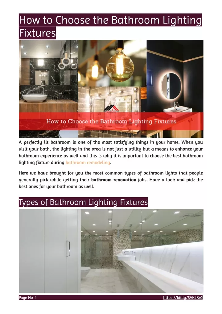 how to choose the bathroom lighting fixtures