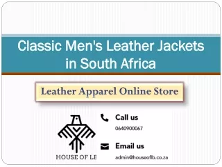 Classic Men's Leather Jackets in South Africa