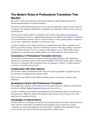 The Modern Rules of Professional Translation That Works