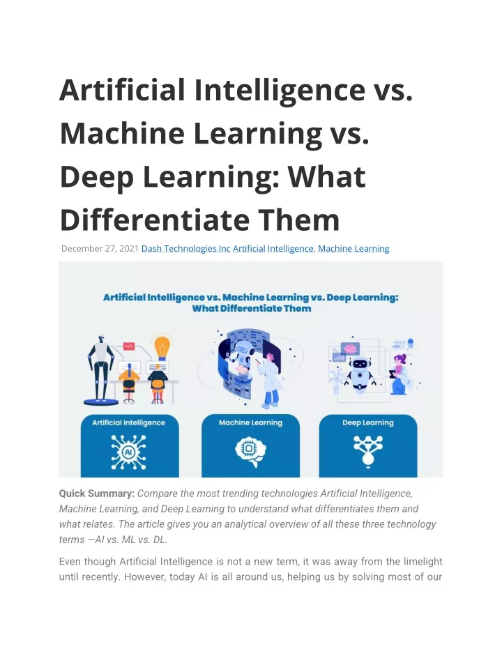 artificial intelligence vs machine learning