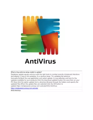 what is avg antivirus setup unable to update