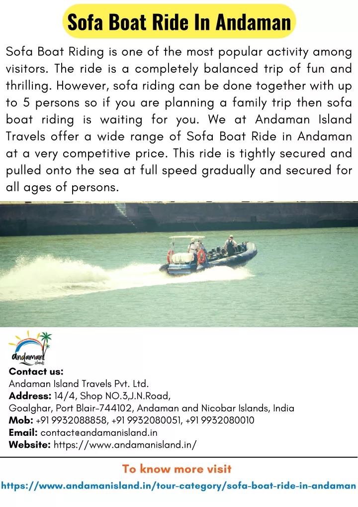 sofa boat ride in andaman