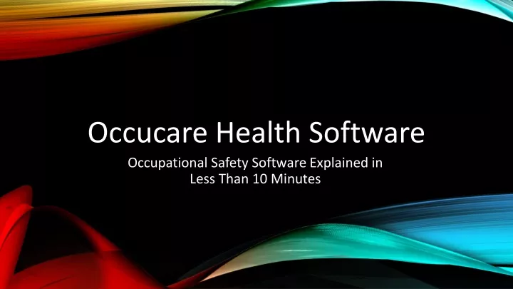 occucare health software occupational safety