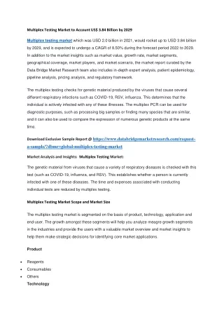 multiplex testing market to account