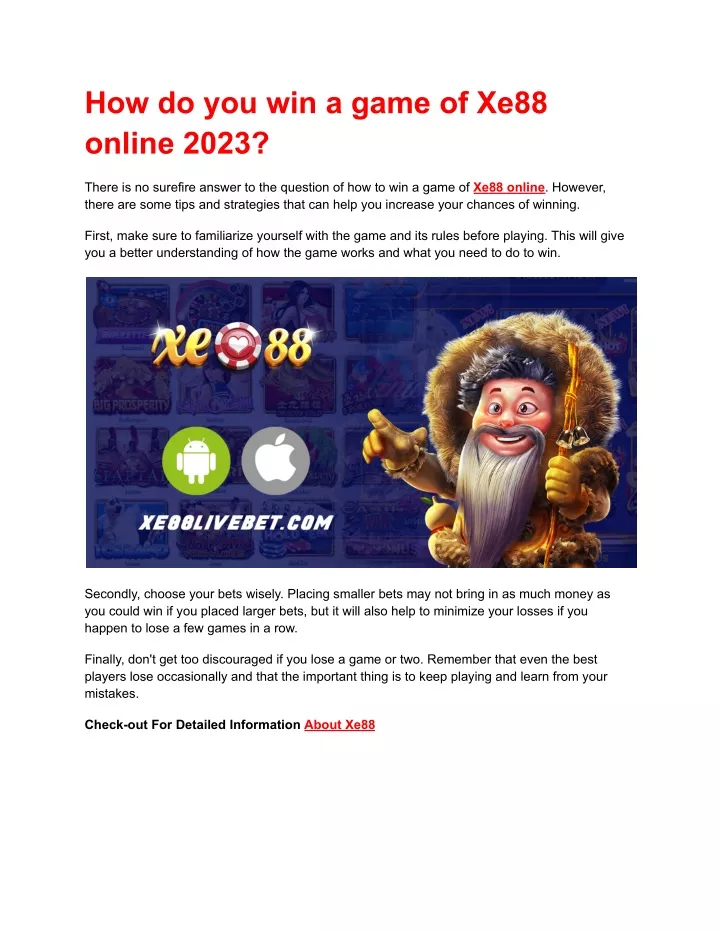 how do you win a game of xe88 online 2023
