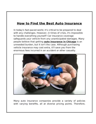 How to Choose the Best Auto Insurance