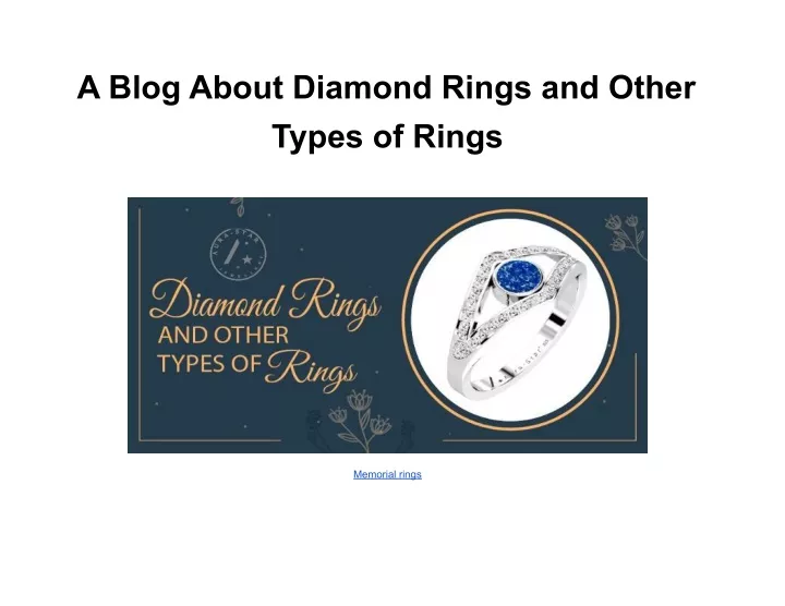 a blog about diamond rings and other types