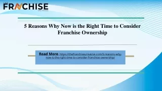 5 Reasons Why Now is the Right Time to Consider Franchise Ownership