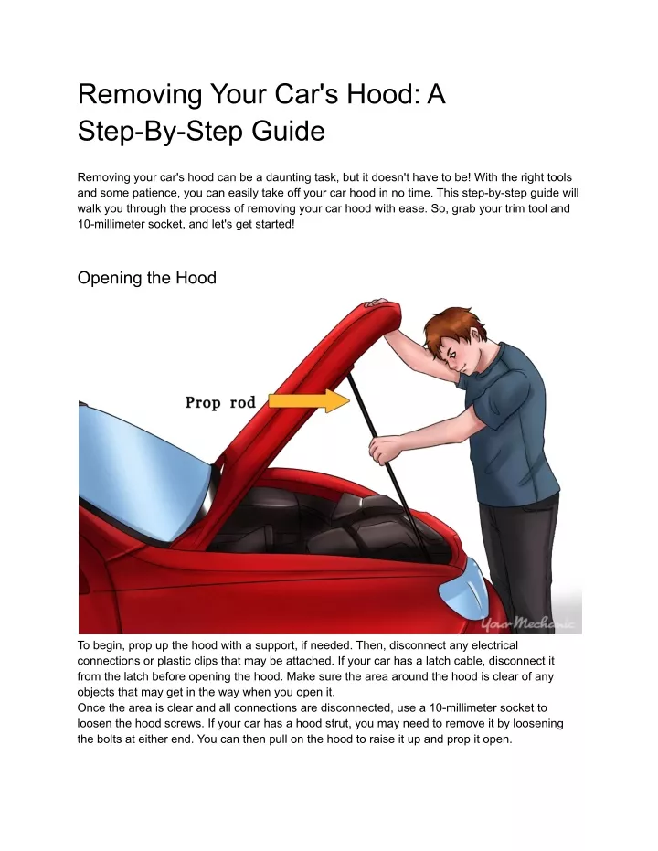 removing your car s hood a step by step guide