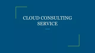 CLOUD CONSULTING SERVICE