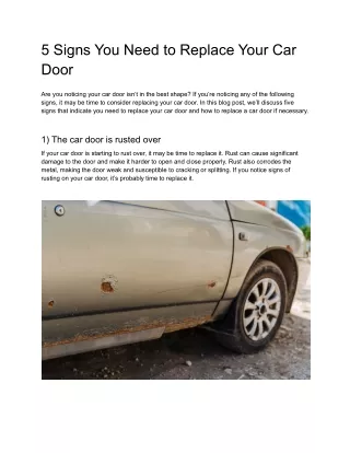 5 Signs You Need to Replace Your Car Door