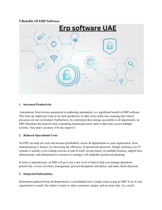 5 benefits of erp software