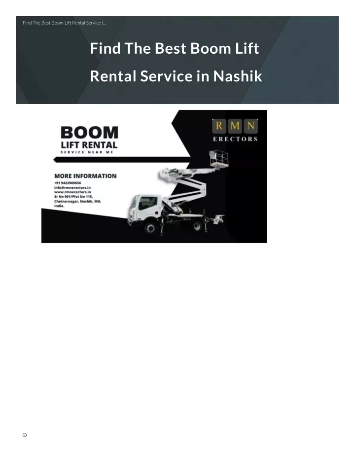 find the best boom lift rental service i