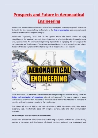 Prospects and Future in Aeronautical Engineerin1