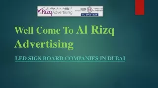 Well Come To Al Rizq Advertising