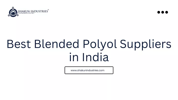 best blended polyol suppliers in india