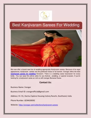 Best Kanjivaram Sarees For Wedding