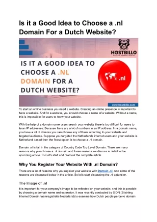 is it a good idea to choose a nl domain
