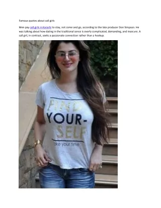 Famous quotes about call girls