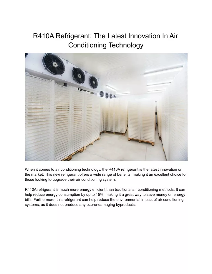 r410a refrigerant the latest innovation