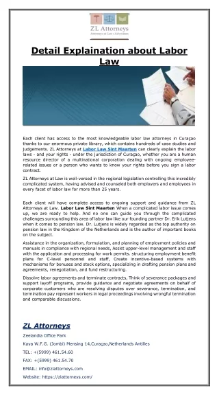 detail explaination about labor law