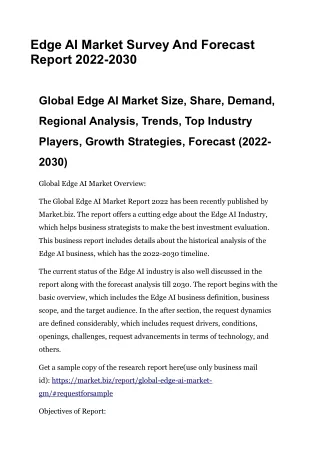 edge ai market survey and forecast report 2022
