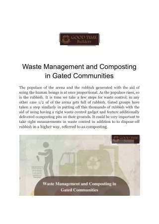 Waste Management and Composting in Gated Communities