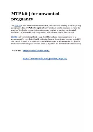 mtp kit for unwanted pregnancy
