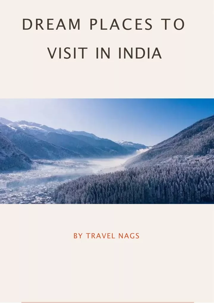 dream places to visit in india