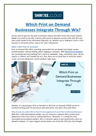 which print on demand businesses integrate