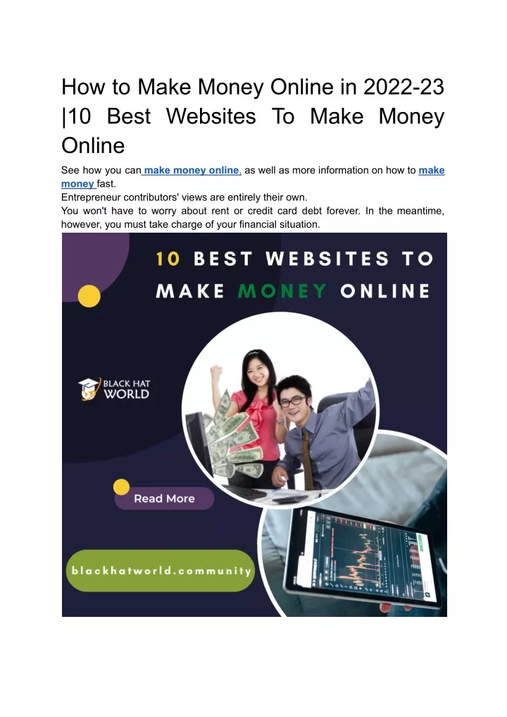 PPT - How To Make Money Online In 2022-23 _10 Best Websites To Make ...