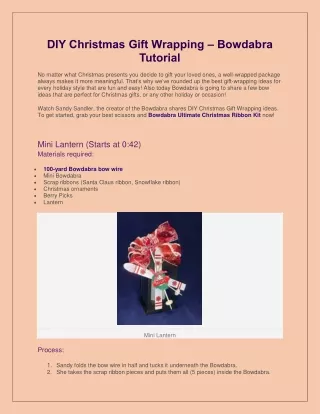 DIY Christmas Gift Wrapping – Bowdabra Tutorial