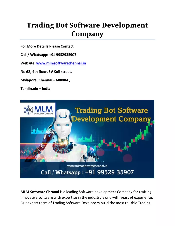 trading bot software development company