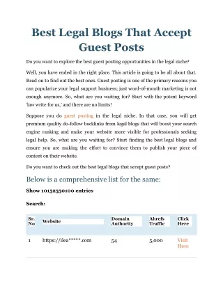 Best Legal Blogs That Accept Guest Posts