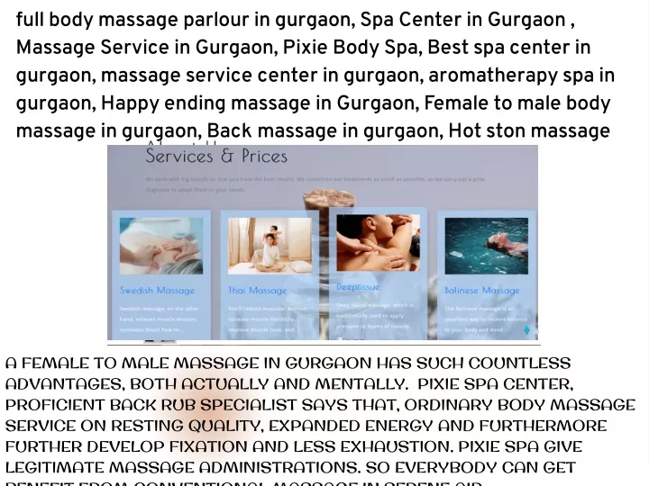 Ppt Full Body Massage Spa Near Me With Extra Service Spa With Reasonable Price At Pixie Body