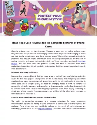 Read Popa Case Reviews to Find Complete Features of Phone Cases