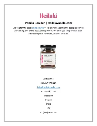 vanilla powder heilalavanilla com
