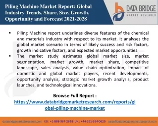 Piling Machine Market – Industry Trends and Forecast to 2028