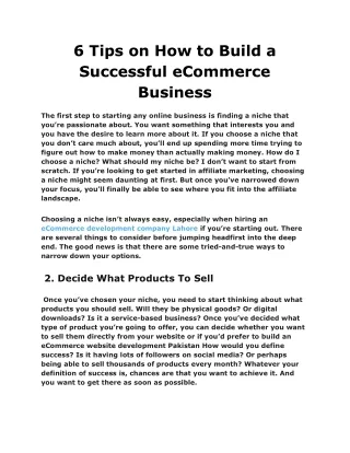 6 tips on how to build a successful ecommerce