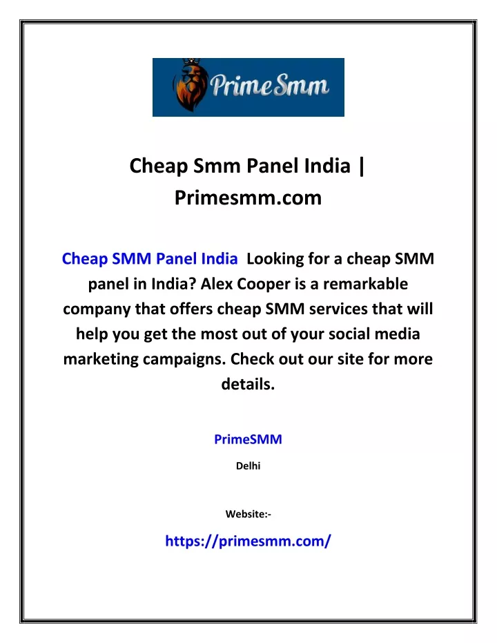 cheap smm panel india primesmm com