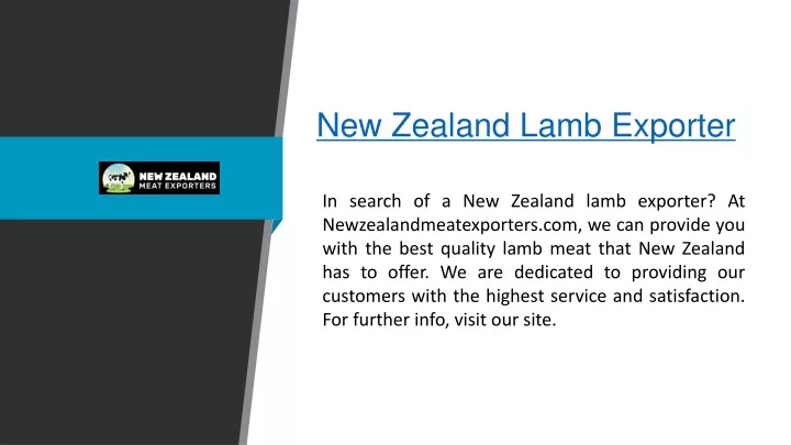 new zealand lamb exporter