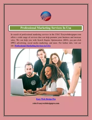 Professional Marketing Services In Usa  Easywebdesignpro