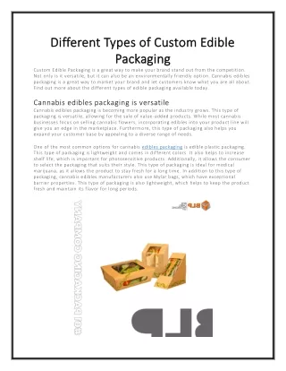 different types of custom edible different types